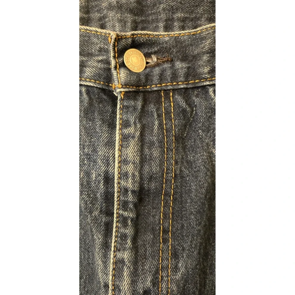 Levis 505 Mens Blue Jeans Dark Wash Denim Straight Pants 38x30 (Fits 36x28) Flaw